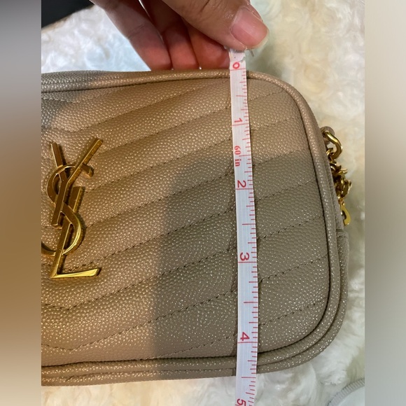 Saint Laurent Beige Quilted Mini Lou Crossbody Bag 🧡 - Picture 12 of 15